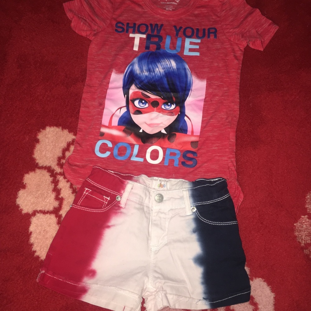 Size 7 Girls Shirt & Shorts Combo